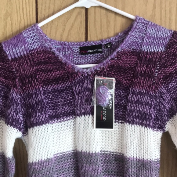 Miss Understood Purple Striped Sweater Dress - Picture 3 of 6